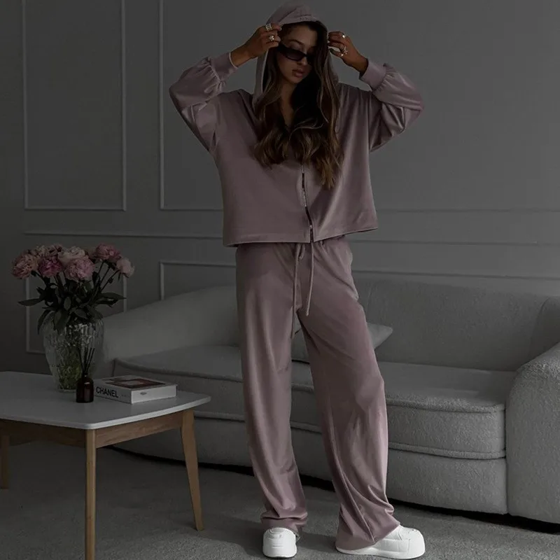 

Casual Two Piece Sets Women Tracksuit Jogger Set Sweatshirts Autumn Winter Sports Elastic Waist Streetwear Pants Matching Sets