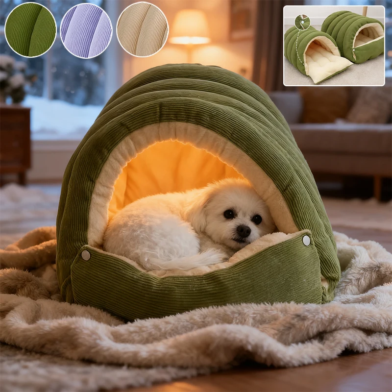 

1PC Winter Warm Closed Cat Nest, Small Dog Nest,Four Seasons Universal Cat Sleeper Nest,Cozy Cat House Mat Supplies 펫 하우스/애완견집
