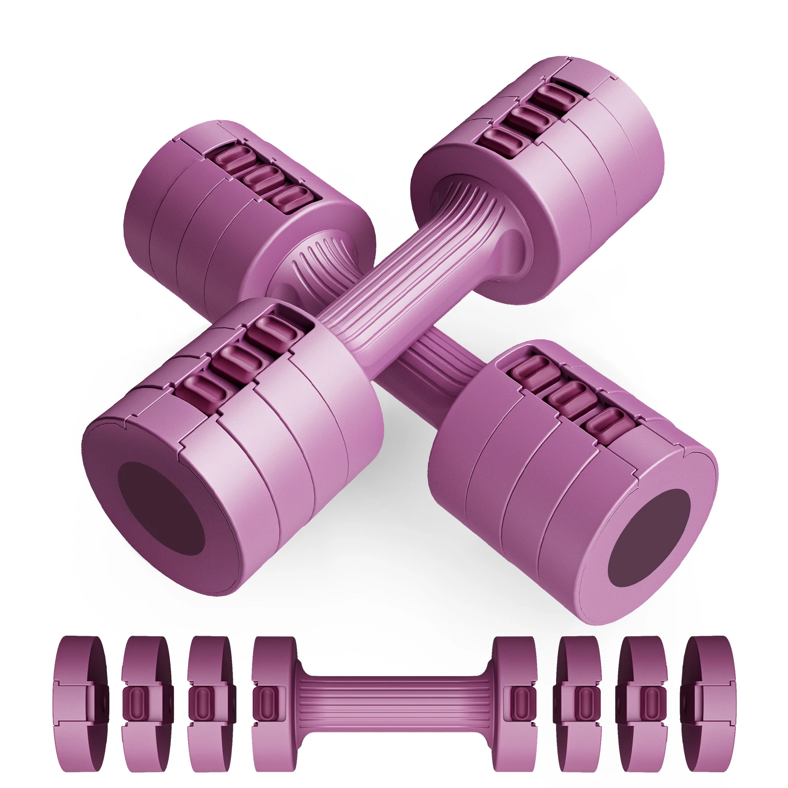 Quick Change Pink Adjustable Dumbbell 1S Fast Adjust Hand Weights for Ladies Beginners Strength Training Shoulder Recovery