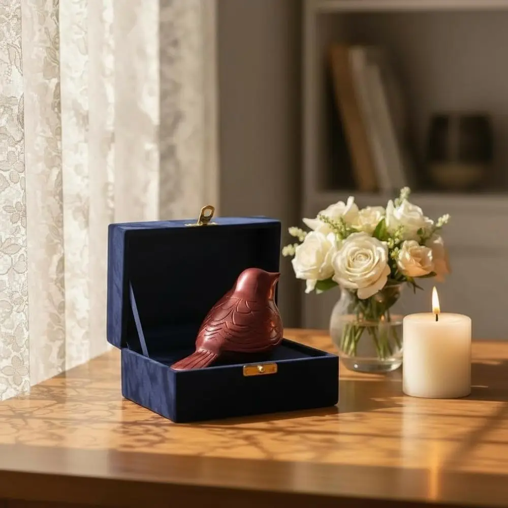 جرة الطيور الحمراء المدمجة لرماد الحرق، جرة تذكارية أنيقة للحيوانات الأليفة المحبوبة أو أحبها #3