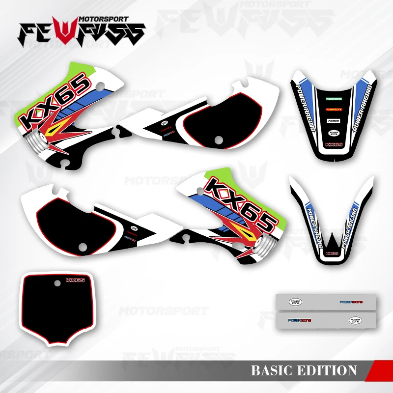 

Графические наклейки Fewfuss, наклейки для мотоцикла, фон на заказ для Kawasaki KX65 2000 2001 2002 2003 2004 2005 2006-2020 001