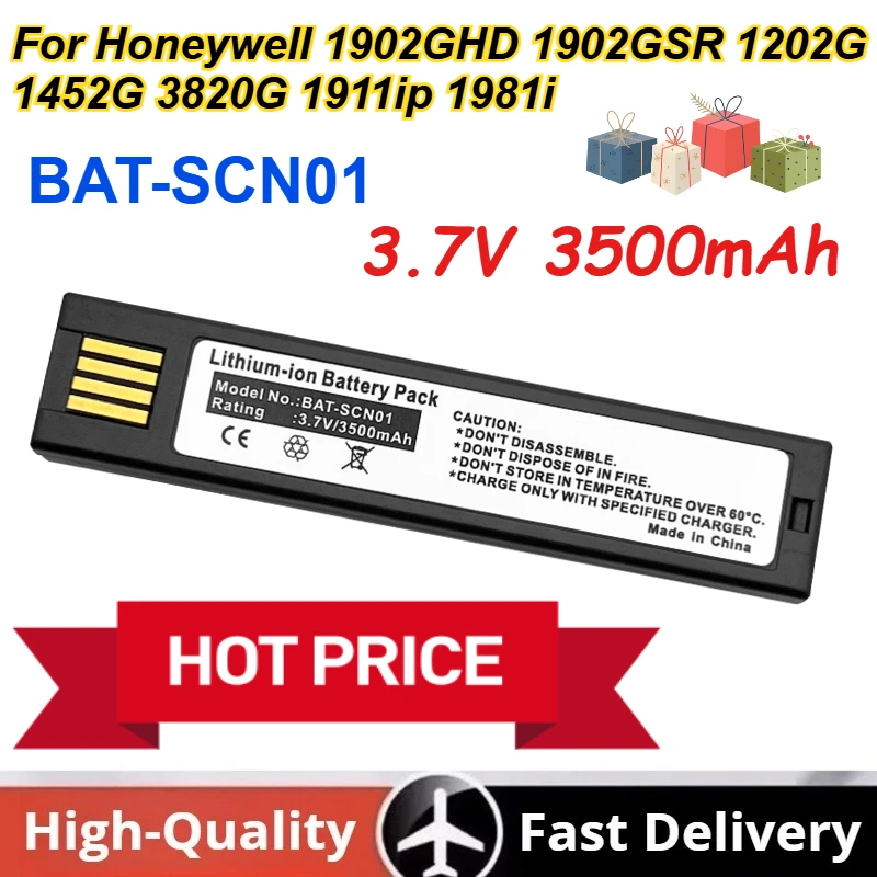 

Литий-ионный аккумулятор 3.7V 3500mAh BAT-SCN01 для сканеров Honeywell 1902GHD, 1902GSR, 1202G, 1452G, 3820G, 1911ip, 1981i