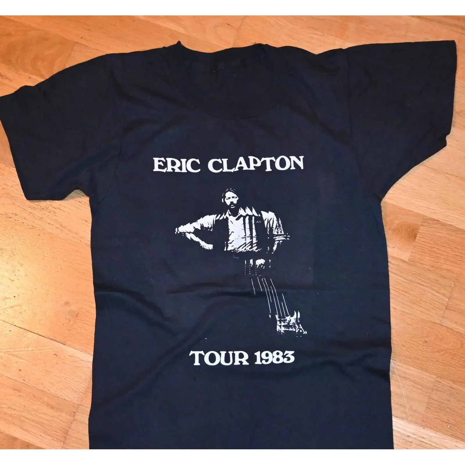 Vintage 1983 Eric Clapton Concert Tour Rock Band T Shirt 80s Retro Casual   vintage Washed Comfortable Breathable Stylish