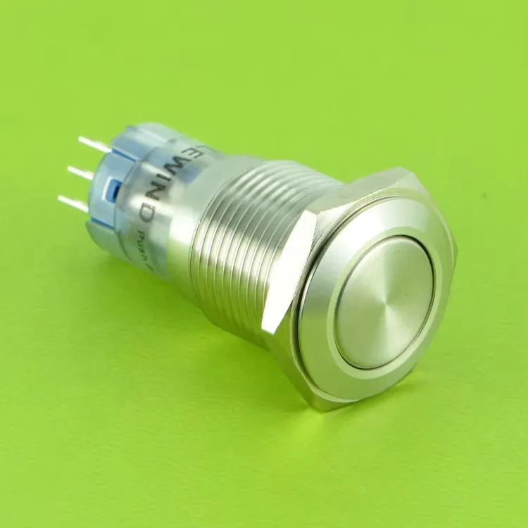 16mm stainless steel and Black aluminum alloy push button switch momentary or Latching PM162F-11/S