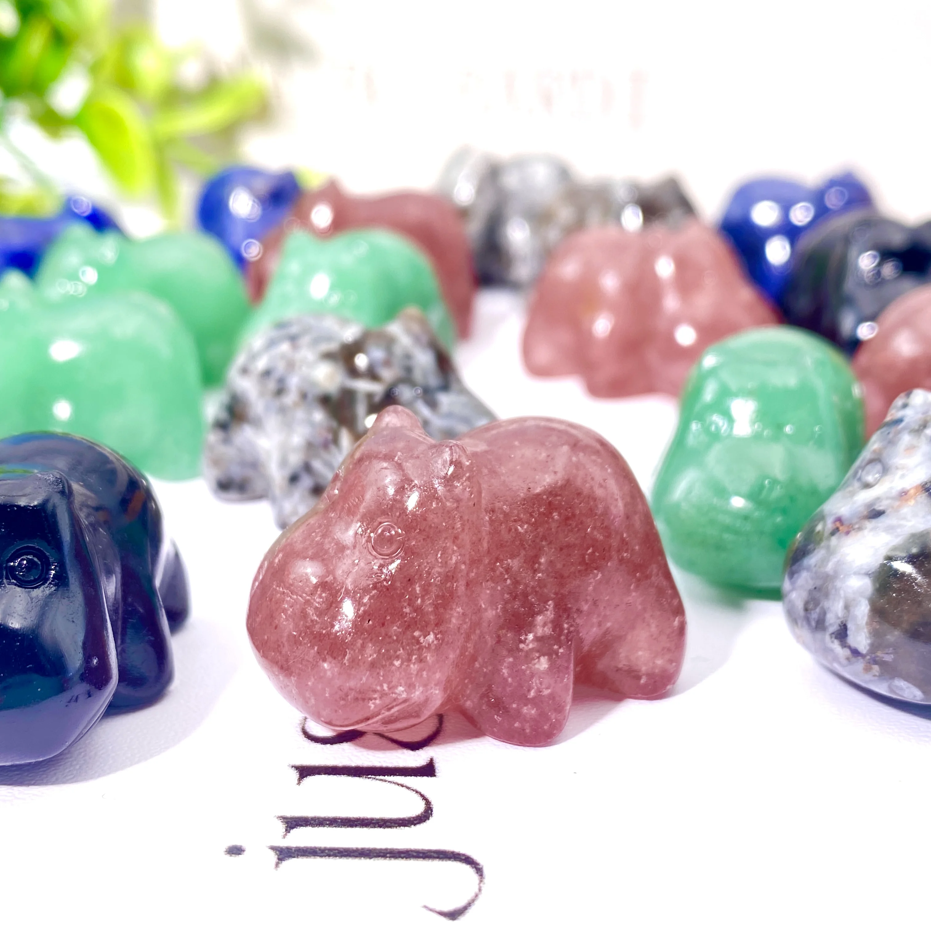 Random 1PC High Quality Hippo Decoration Natural Crystal Raw Stone, Birthday gift, Scene decoration.