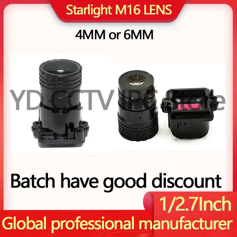 

HD F0.95 Aperture M16Mount Fixed Iris CCTV Lens 1/2.7Inch 4MM 6MM Starlight ForImx327 307 291 290camera module lens Surveillance