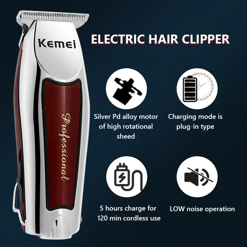 Professional Cordless Hair Trimmer for Men - Electric Clipper Beard Cutting Machine