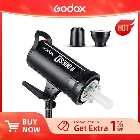 300W Godox DS300II Studio Flash Light with GN58 Bowens Mounts Photography Studio Flash for Professional Photography