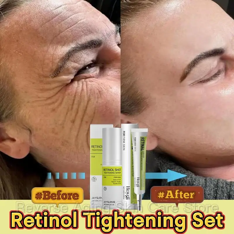 

Retinol Wrinkle Remover Cream Shot Tightening Firming Fine Line Enhancer Moisturizing Pore Shrinking Repair Serum Skin Care Set