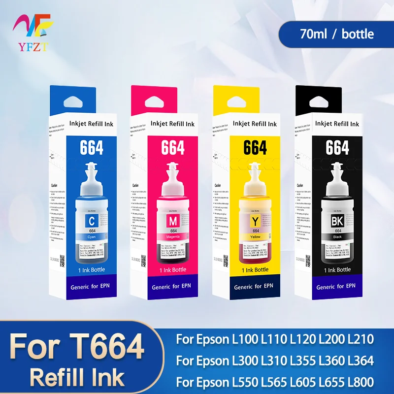 

For Epson T664 Refill dye ink Premium Refill Ink for Epson 664 T6641 T6642 T6643 T6644 L495 L550 L555 L565 L566 L575 L1300 L396