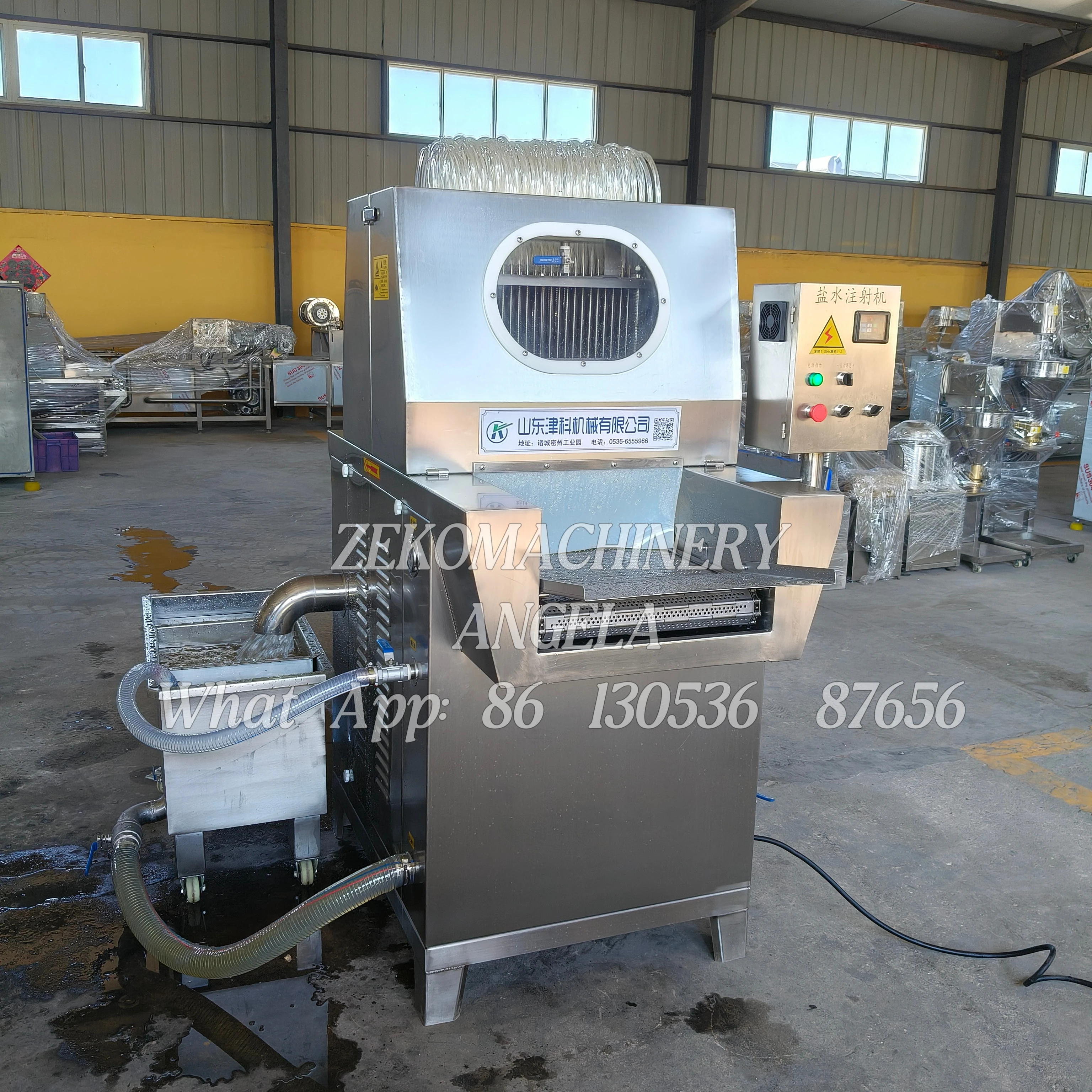 Máquina automática de salmoura com agulhas 80-120 para processamento de carne, injetor de sal/restaurantes salinos