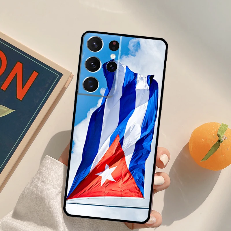 Custodia per telefono con bandiera cubana per Samsung Galaxy S25 Ultra S20 S21 S22 S23 S24 Plus S9 S10 S24 FE Cover posteriore