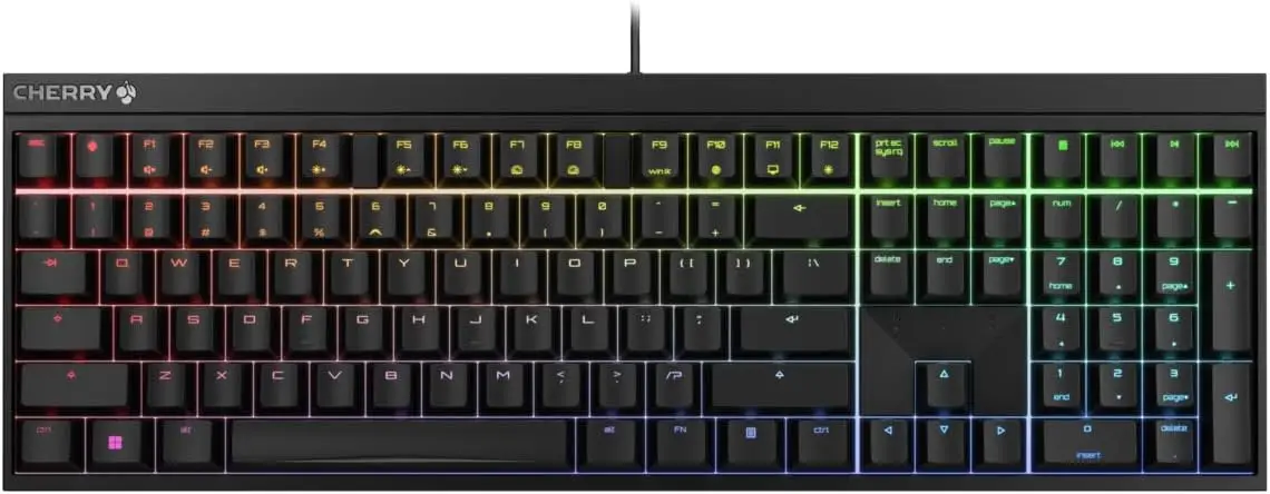 

Проводная игровая механическая клавиатура Cherry Xtfy MX 2.0S с новыми переключателями MX2A. (Черный, MX2A Синий)