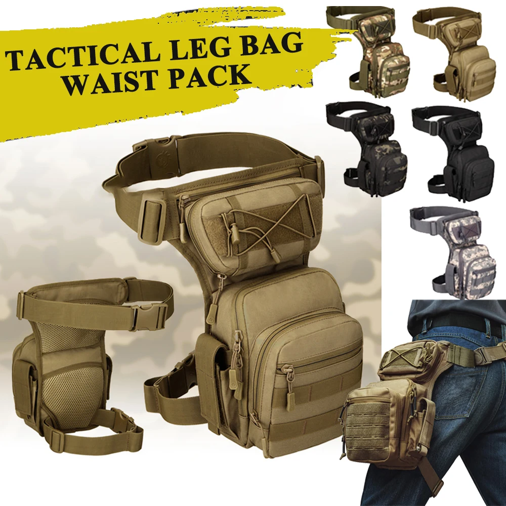 

Tactical Waist Pack Outdoor Thigh Bags Utility Belt Pouch Molle Multifunctional Drop Leg Bag for Hiking Hunting Camping Fishing