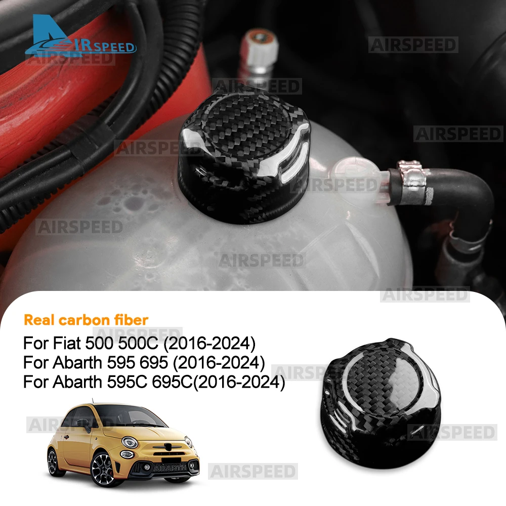 

Настоящее сухое твердое углеродное волокно для Abarth 595 595C 695 695C/Fiat 500 500C 2016 2017 2018 2019 2020 2021 2022 2023 2024 LHD RHD Автомобильная крышка охлаждающей жидкости, аксессуары