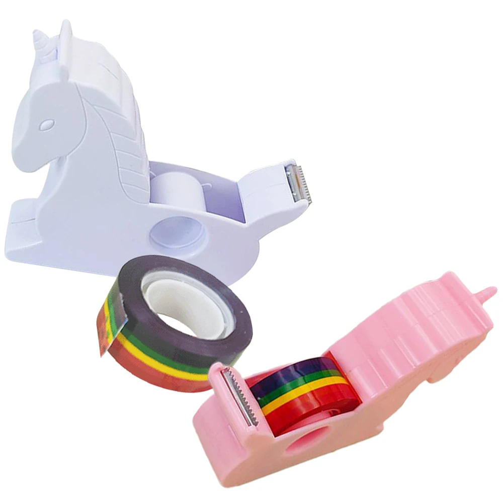 

2pcs Tape Adhesive Reel Roller Cute Kawaii School Supplies Shaped Desk Office School Supplies Cutting Tool