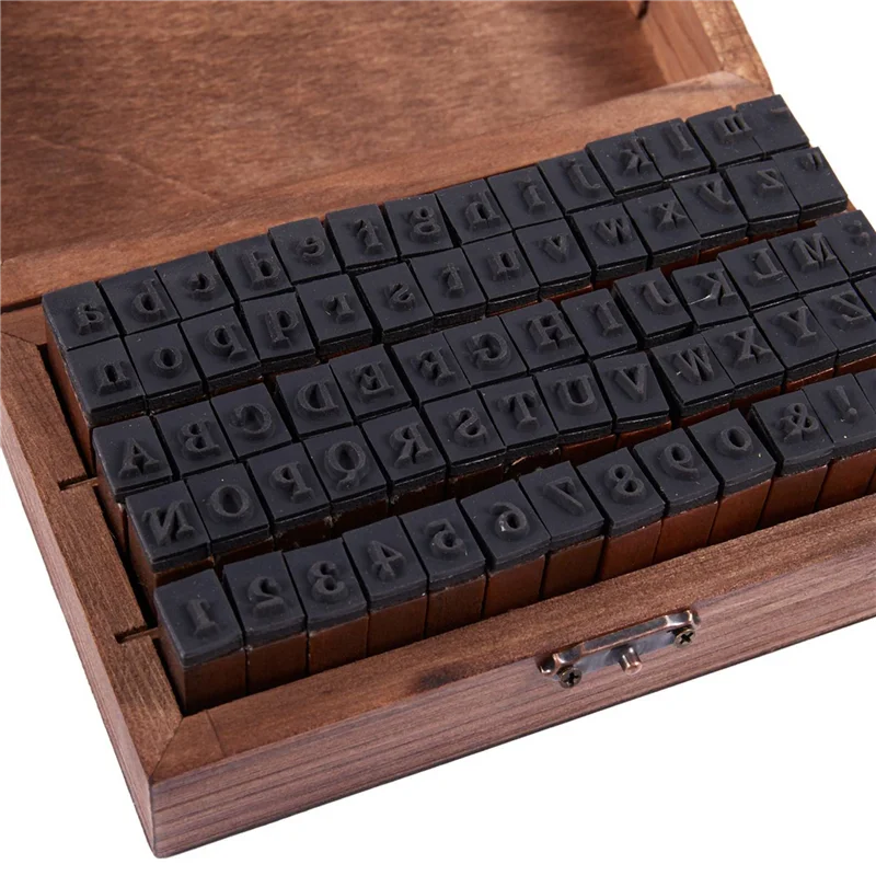 

Rubber Stamp Alphabet Number Symbol Wooden Box Set Print Style Wood Letter 280PCS