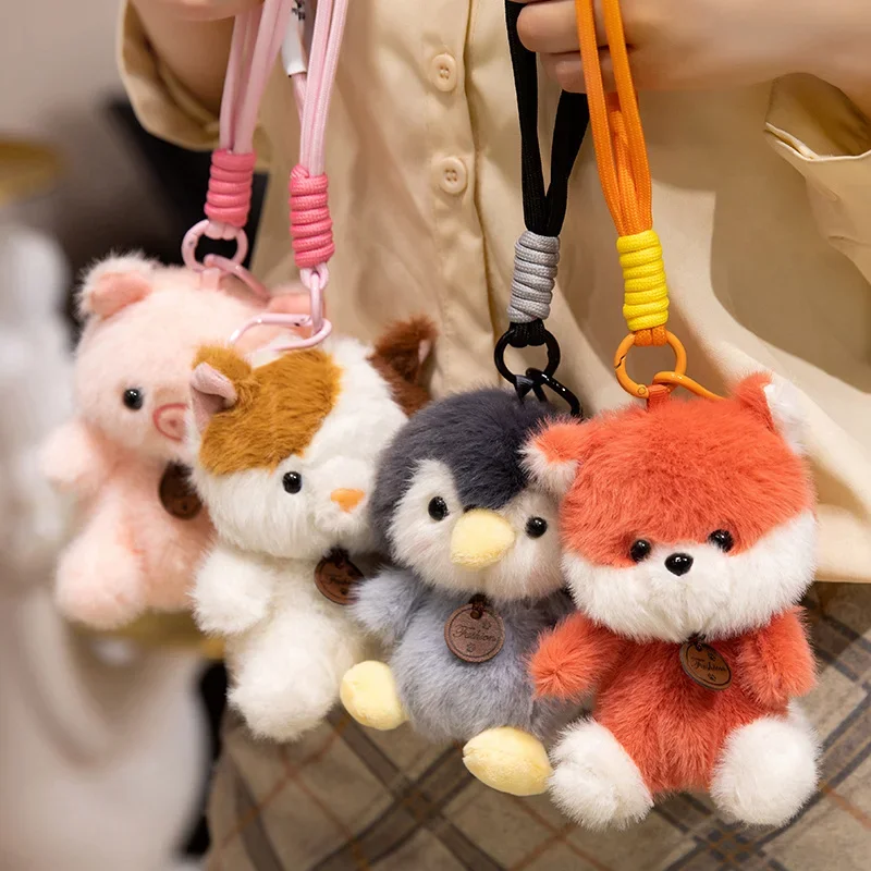 Offre spéciale arôme Animal en peluche pendentifs dessin animé renard Panda paresseux cochon dinosaure jouets mignon porte-clés pendentif sacs décor voiture intérieur