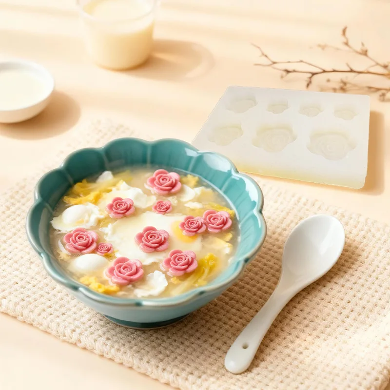 

7 Cavity Flowers Silicone Molds 3d Rose Osmanthus Fondant Cake Chocolate Mould Baking Tools Cake Decoration Accessories