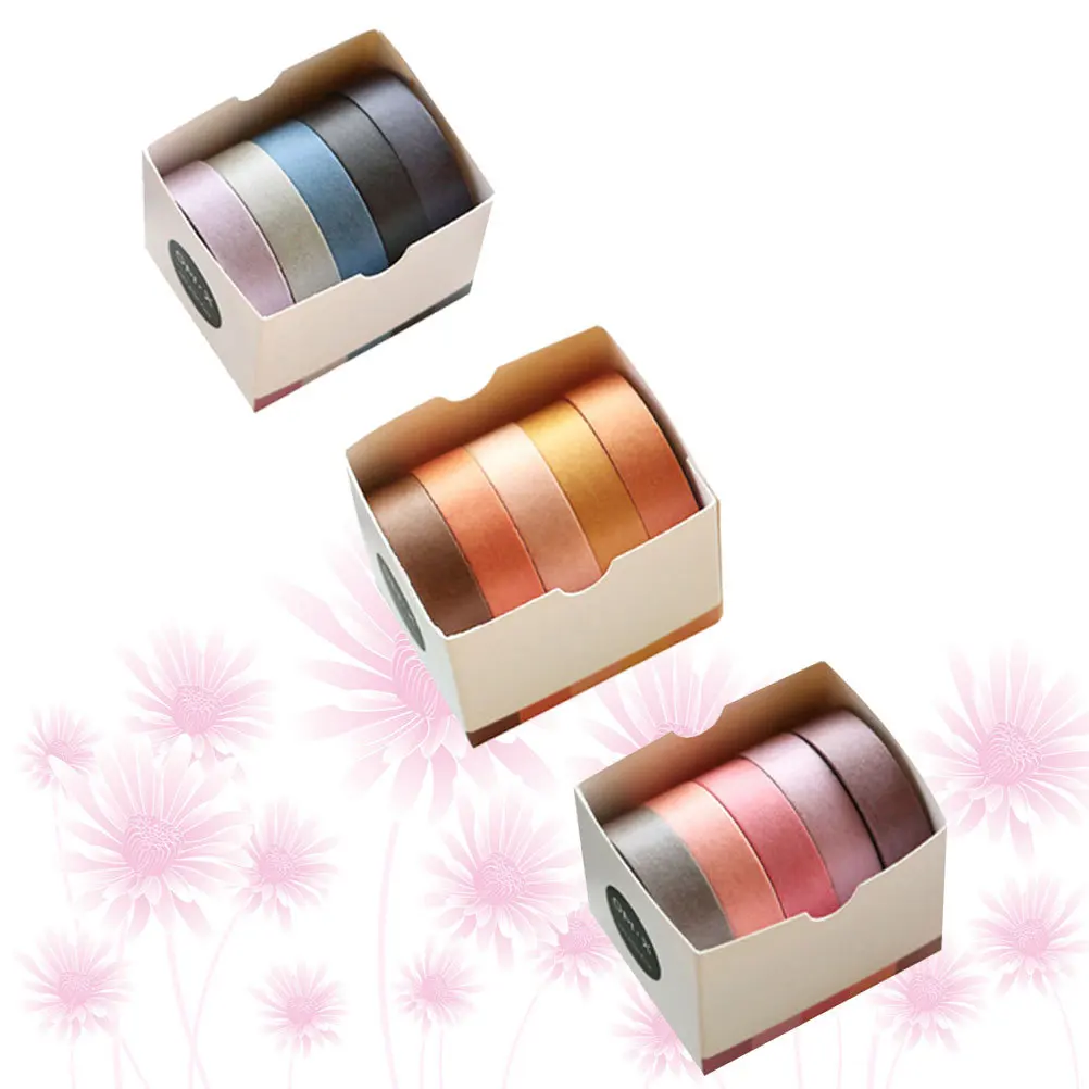 مجموعة شريط اشي ملون مكونة من 15 لفات لمشاريع القرطاسية اليدوية ذاتية الصنع وتغليف الهدايا وألبوم الصور الديكور سهل التقشير واللصق رقم #2