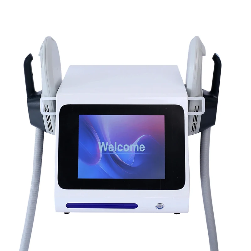 Appareil de stimulation musculaire EMS HIEMT haute puissance 6500W, double poignée, 30 minutes équivalent à 20 000 sit-ups, pour l'apoptose des cellules graisseuses, le remodelage corporel, la perte de poids, le remodelage des abdominaux, des hanches, des bras, des jambes, machine de beauté professionnelle pour salon.