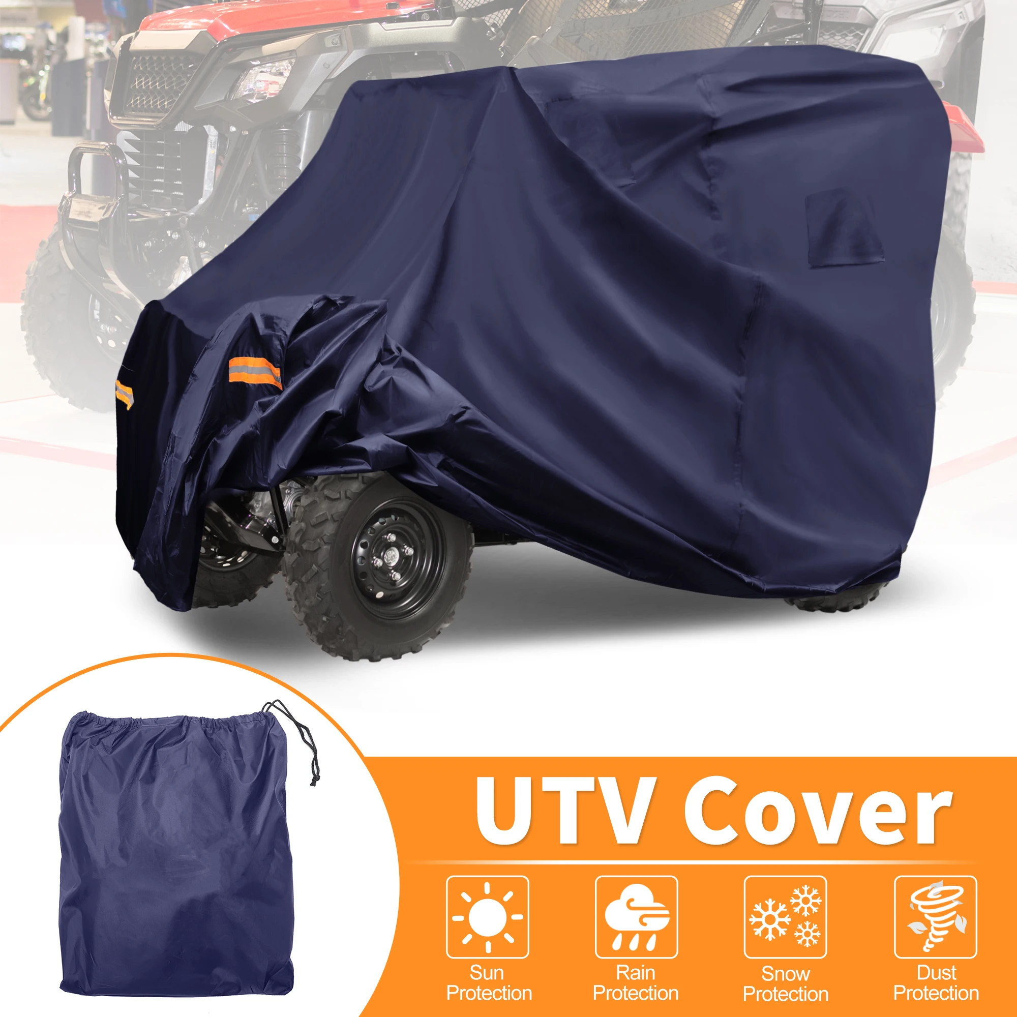 UXCELL Waterproof UTV Cover Side by Side Covers for Honda Pioneer 500 520 Navy Blue
