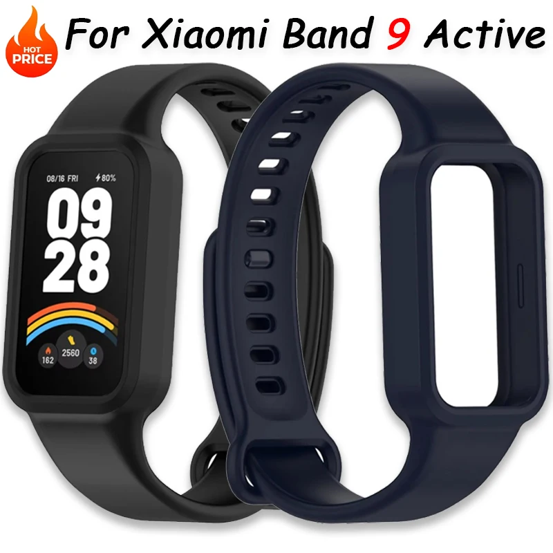 Durable Silicone strap For Xiaomi Band 9 Active sports all-inclusive Soft rubber bracelet Wristband For Redmi Band 3 Accessories