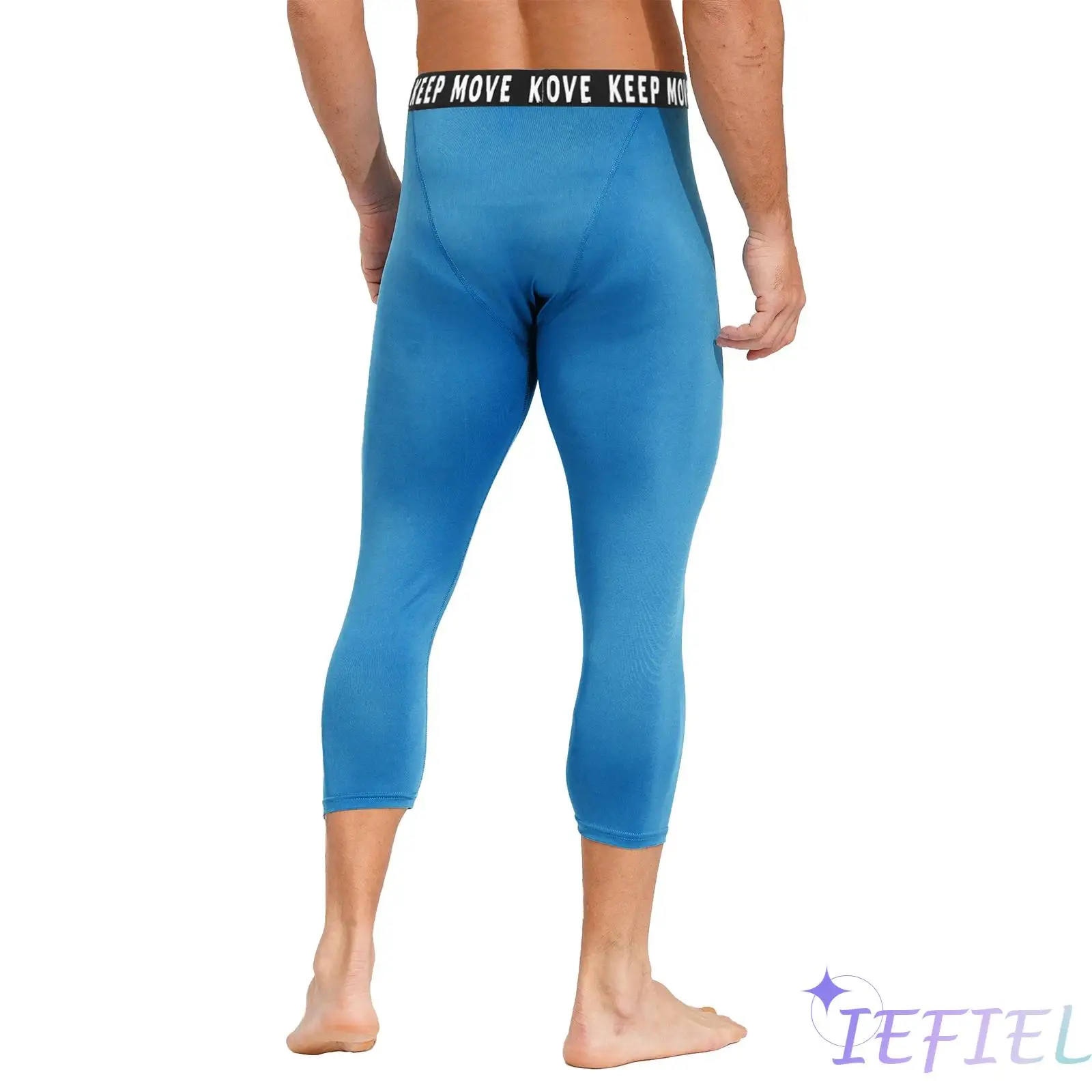 Men Athletic 3/4 Compression Pants Tights Leggings Capri Pants Base Layer Bottoms Sports Wear Jogging Climbing Workout Trousers