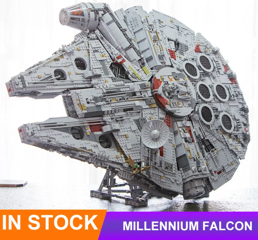 Blocs de construction de la série de films célèbres, modèle Super Fighter Millennium Falcon 75192, 7541 pièces, jouets en brique, cadeau d'anniversaire pour enfants
