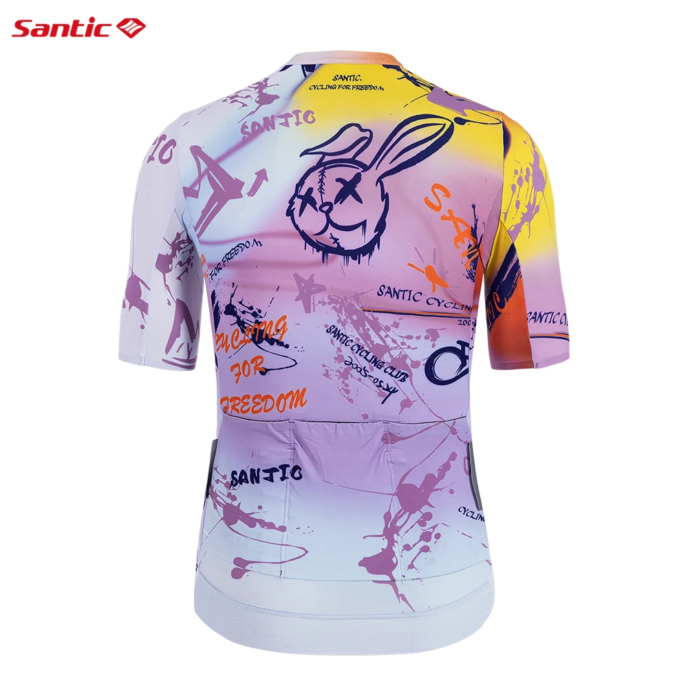 Santic Cycling Jerseys Summer Cycle Short Sleeve Tops MTB Cycling Shirts Breathable Quick Drying