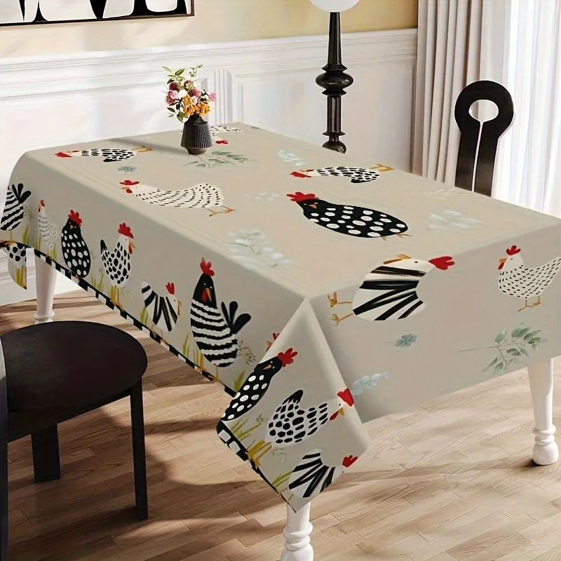 One tablecloth in a rural cottage style with a rooster pattern, suitable for tableclothsxzj