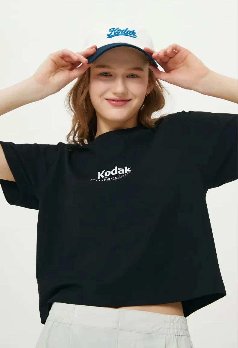 Camiseta Unissex de Algodão Oversized com Estampa Retrô Kodak Arco-Íris 2026 - Estilo Coreano Streetwear Casual de Verão