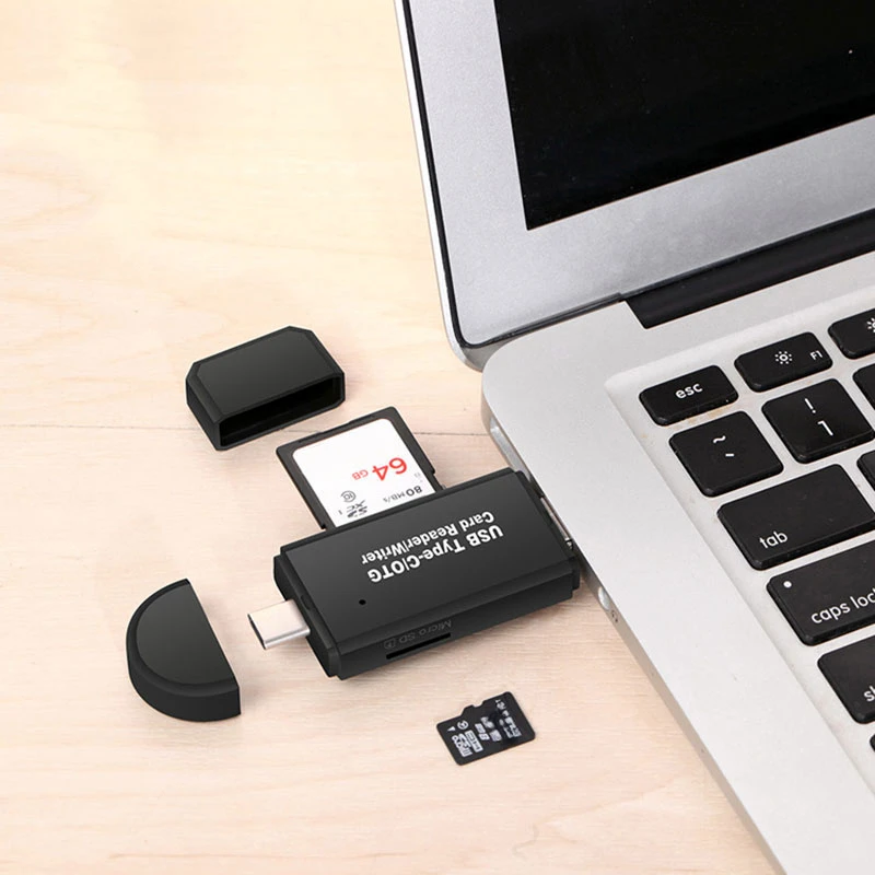 USB3.0 ประเภท C และ Micro USB 3 ใน 1 เครื่องอ่านการ์ด OTG USB Universal USB ความเร็วสูง TF/SD card Reader สำหรับโทรศัพท์สมาร์ทคอมพิวเตอร์ขายส่ง