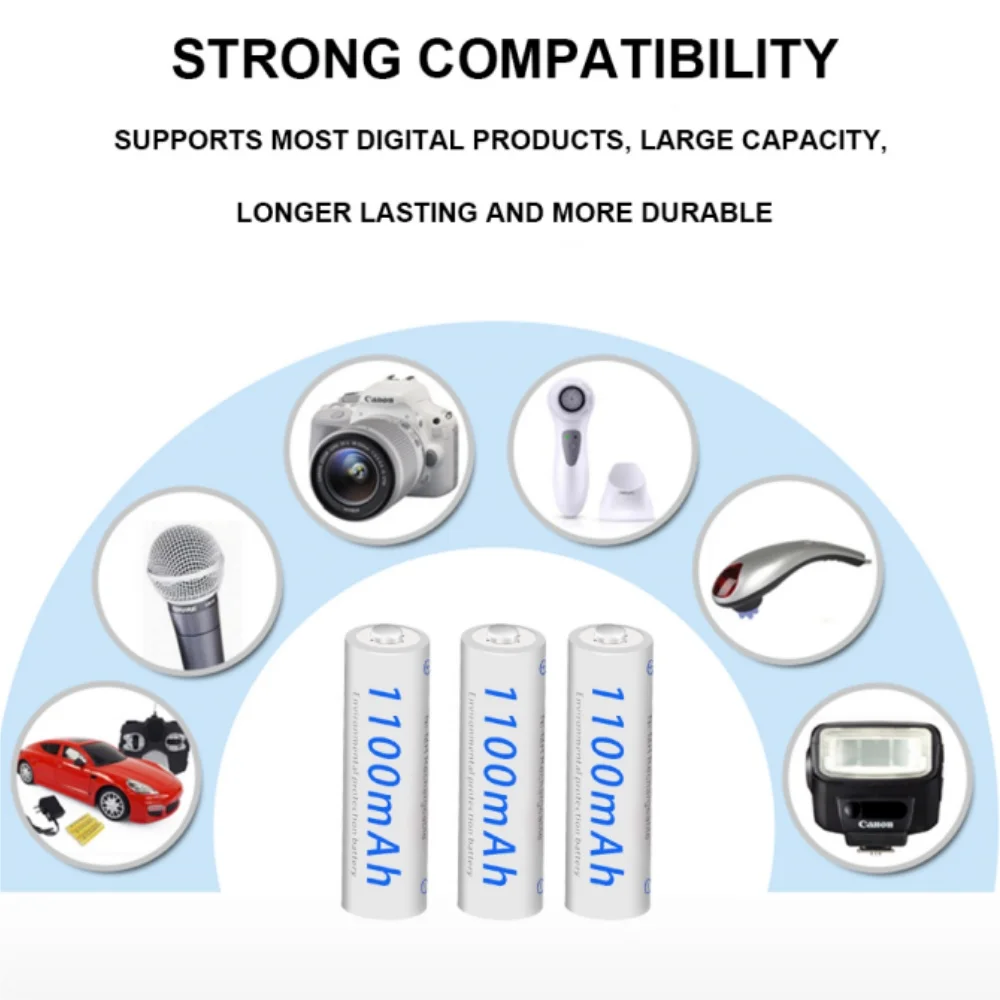 PALO 1100mAh 1.2V AAA Rechargeable Battery 1.2V NI-MH AAA Battery Rechargeable AAA 3A Batteries for Flashlight Toys Mouse