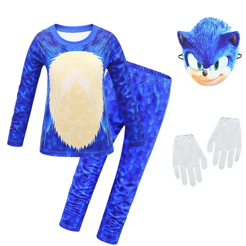 

Blue Anime Costume Sonics Children Game Character Costumes Halloween Costume For Kids cosplay suit