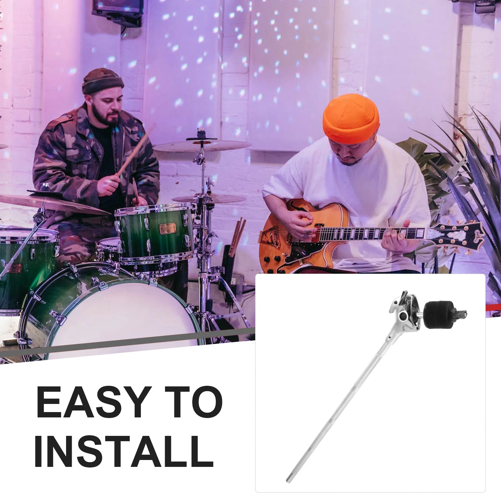 

Drum Cymbal Boom Arm Rotating Head Accessories L-rod Cowbells Clamp Half Holder