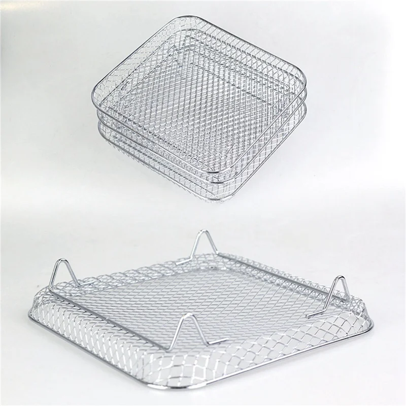 2X Drie-Tier Air Friteuse Grillrek Rvs Airfryer Tool Bakplaat Roosteren Koken Rack Air Friteuses-CLIM