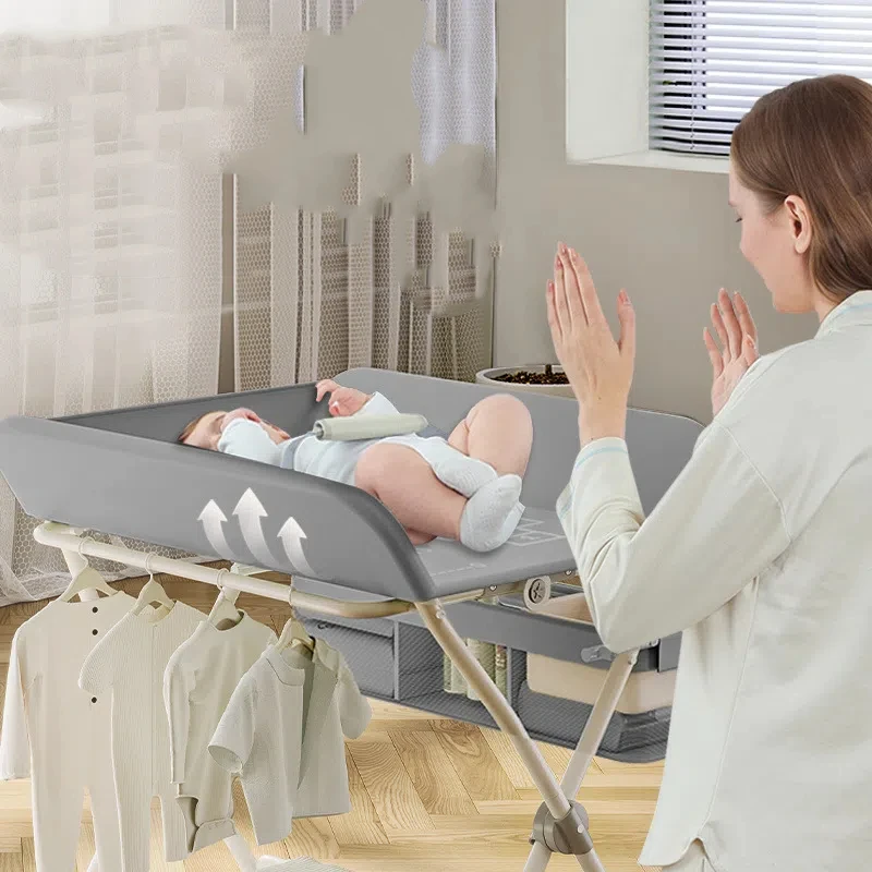 محطة رعاية الطفل 6 في 1 قابلة للتعديل - طاولة تغيير الارتفاع قابلة للتعديل، منصة تدليك واستحمام قابلة للطي #2