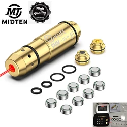9mm Laser Training Cartridge Bore Sight Dual Purpose with 9 Batteries With Extra Back Cap Box Rubber Plugs and Spare O-Rings