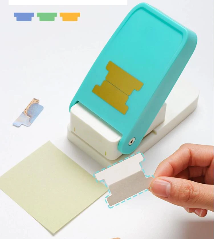 ルーズリーフセパレーターラベルパンチ-自作インデックスラベル-diyブックマーク-メモ帳インデックス分類-ファイルデータエンボス加工ツール