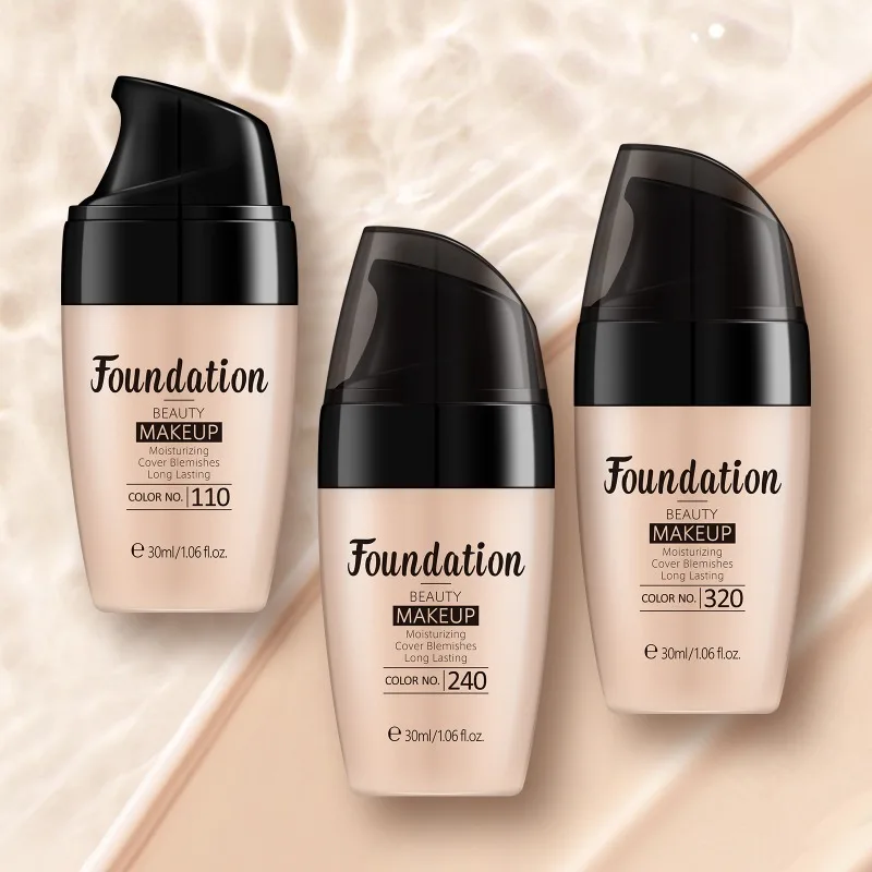 Correttore per fondotinta liquido opzionale a 3 colori Trucco viso idratante e illuminante idratante a lunga durata impermeabile