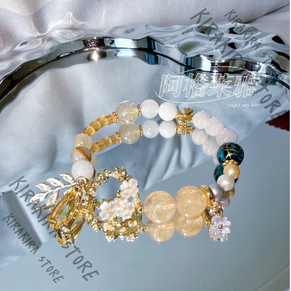 

Honkai: Star Rail Aglaea Beads Chain Bracelet Hand Chains Ornaments Pendant Cosplay Generative Design Natural Stone Bangle