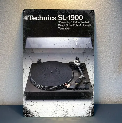 Technics Vintage Hi-Fi Turntable Sl1900 Metal Poster - Sign Size: 20x30cm  -aluminum