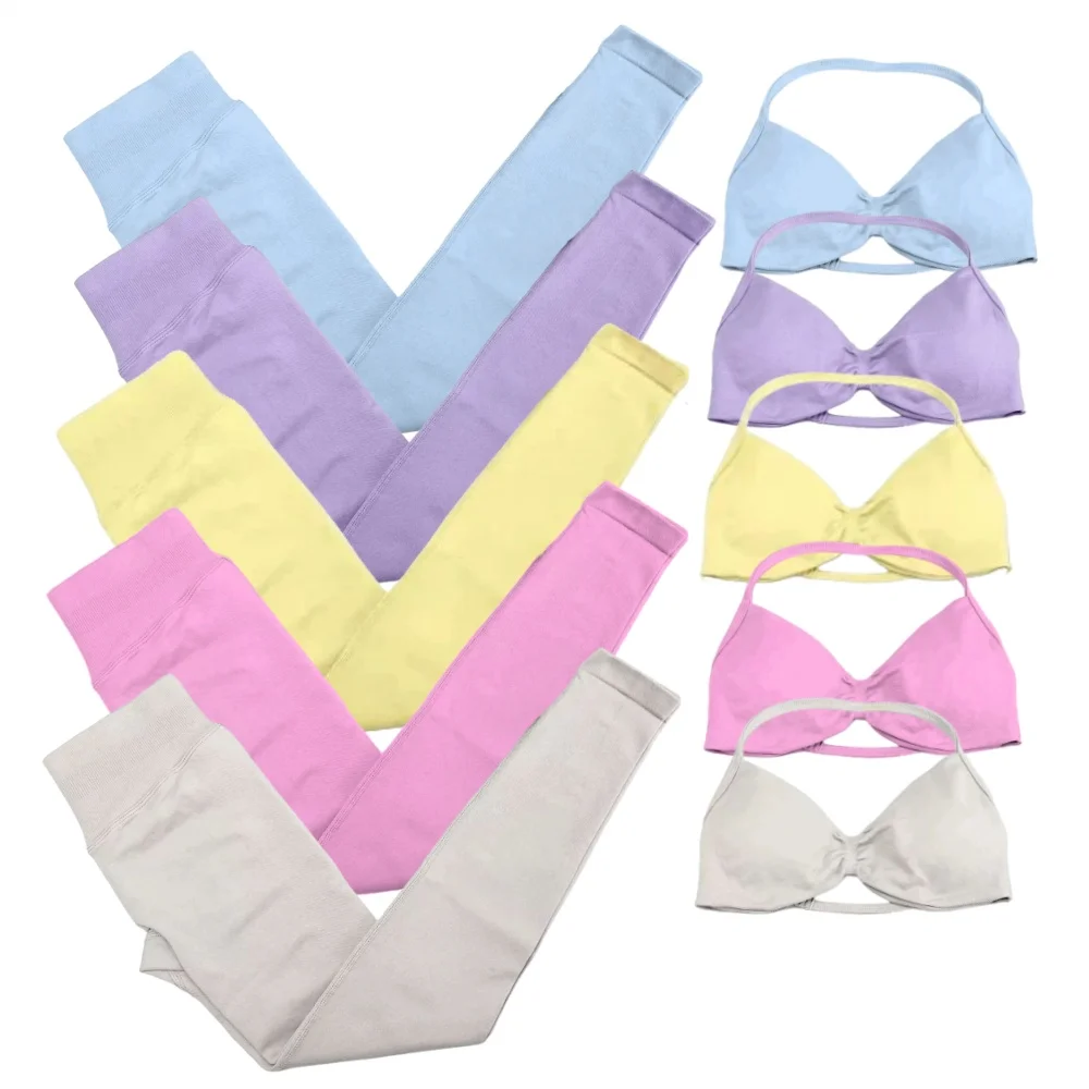 

2 Piece Workout Sets Yoga Sets for Women Yoga Set Leggings&Strappy Bra Seamless High Quality Resistance Training Gym Sportwear