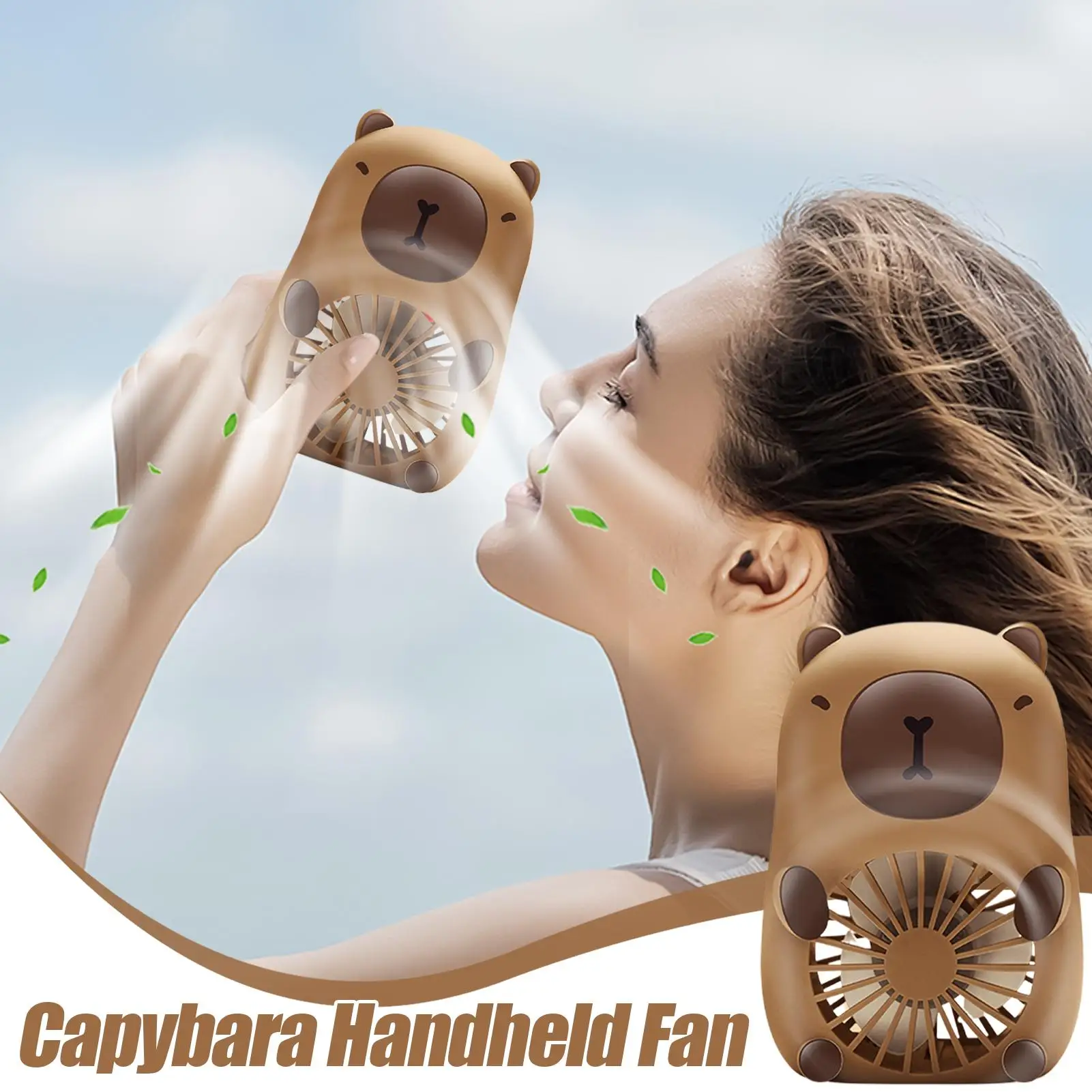 Cute Handheld Fan Portable Small Hand Fan USB Charging 3-Speed Air Coolers Personal Cooling Devices for All Ages Kids Girls