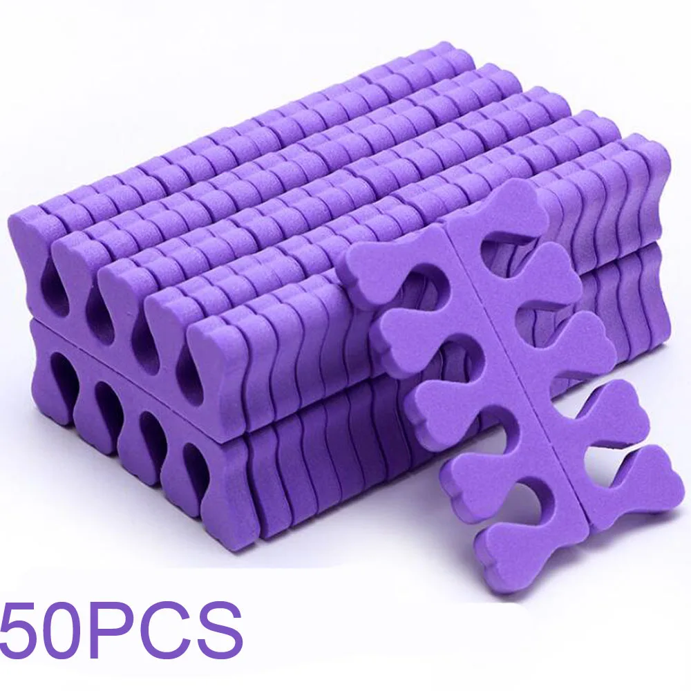 50 Paar weiche Zehentrenner für Finger und Füße, Nagelkunst-Werkzeuge, flexibles Herz-Design, Nagelkunst-Übungsset für Maniküre und Pediküre, Fußstützen