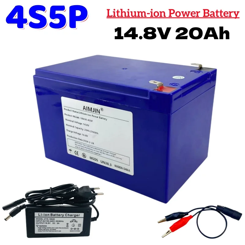 

4S5P 14.8V 20Ah 18650 Lithium-ion Battery Pack Built-in BMS Suitable for 16.8V Equipment, High-power Inverter, Tourist Car Solar