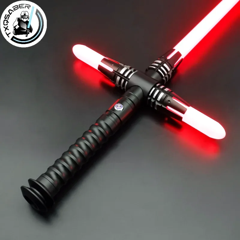 TXQSABER-sabre de luz pesado duelo com metal Hilt e Cruz Laser Sword, brinquedos cosplay para crianças, balanço suave, 12 sons de mudança de cor, 16