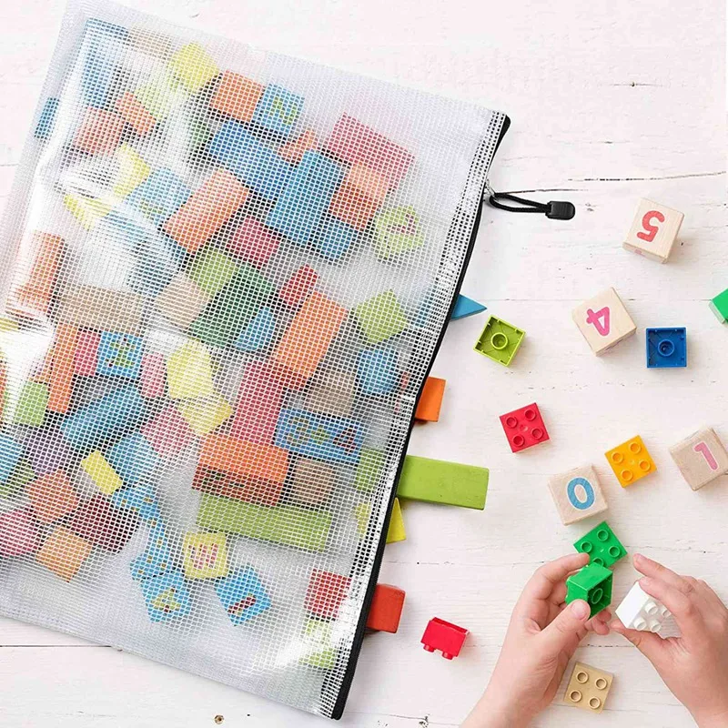 60PCS A3 Folder, Information Zipper Bag Plastic Wallet Mesh File Bag Zipper Bag Zipper Wallet