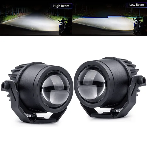 Imagen 1 del producto Faro delantero Led para motocicleta, faro integral tangente de haz alto y bajo, lámpara auxiliar